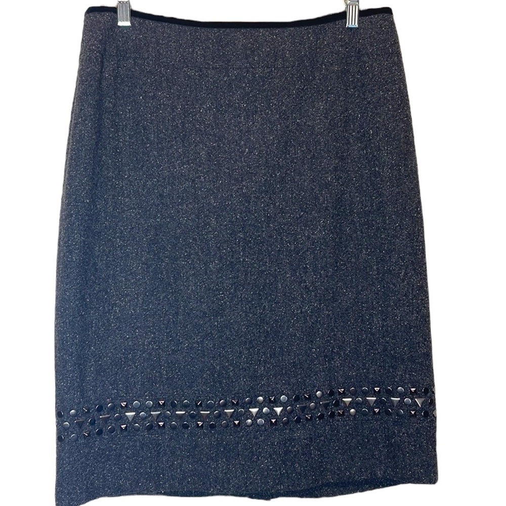 Talbots Wool Silk Tweed Studded Skirt